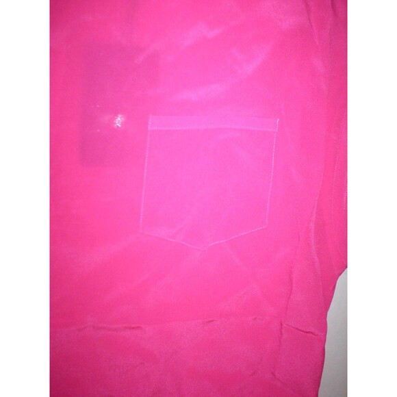 NWT LAMB New Punk Pink Short Sleeve Silk Top Blouse XS Womens Designer Bright - Picture 3 of 7